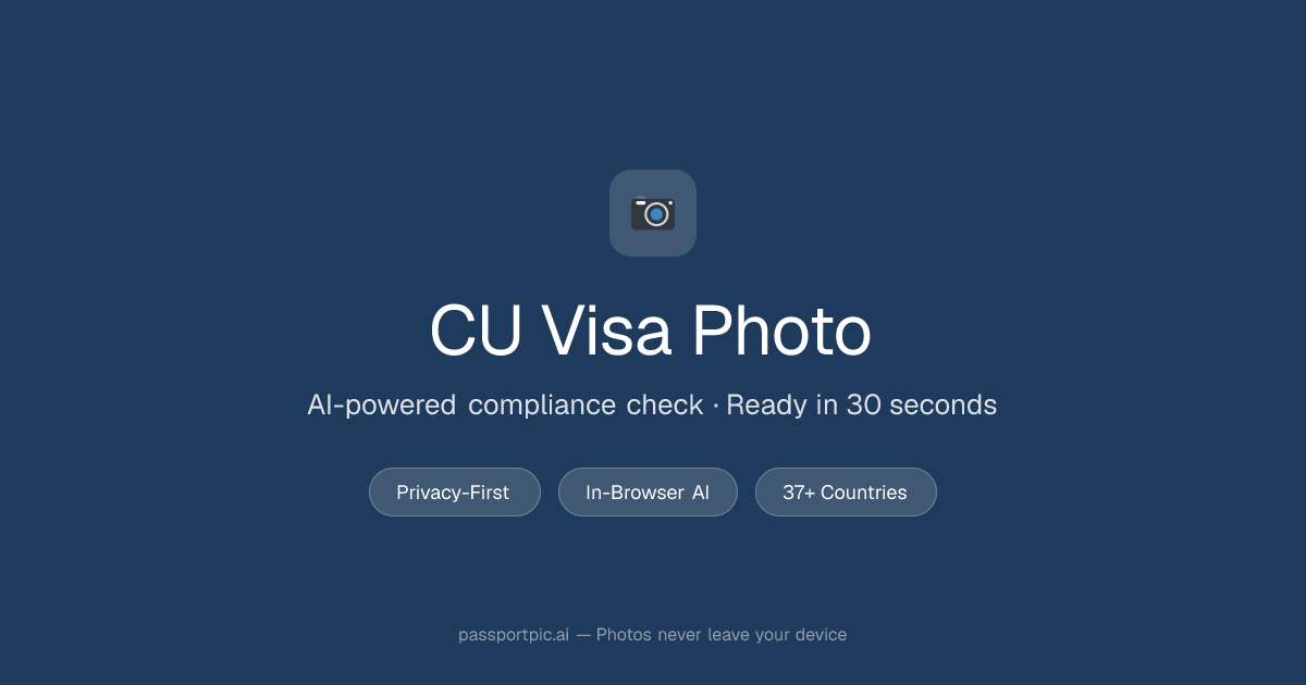Cuba Visa Photo — ICAO-Compliant Online | PassportPic.ai