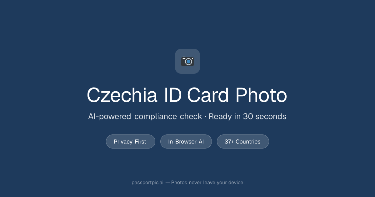 Czechia ID Card Photo — ICAO-Compliant Online | PassportPic.ai