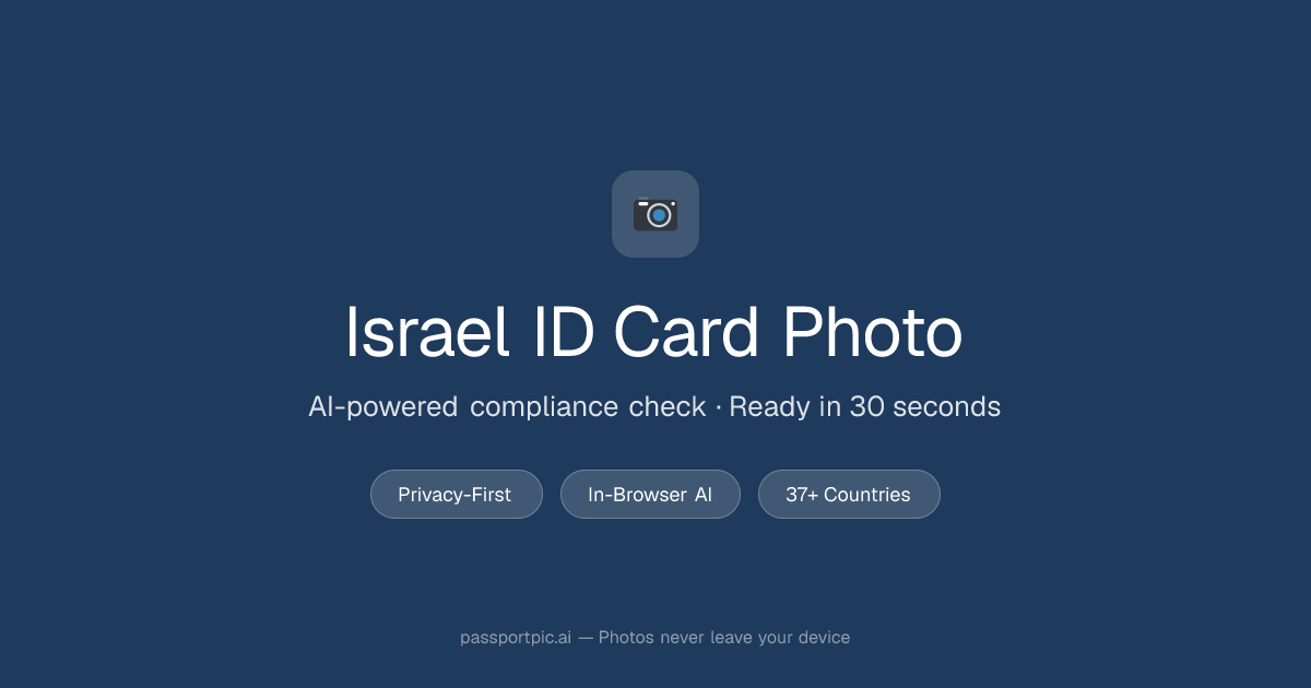 Israel ID Card Photo — ICAO-Compliant Online | PassportPic.ai